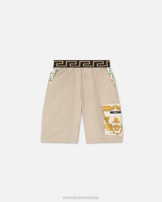 bej pantaloni scurți baroc greca seashell Versace copii îmbrăcăminte 40L62086
