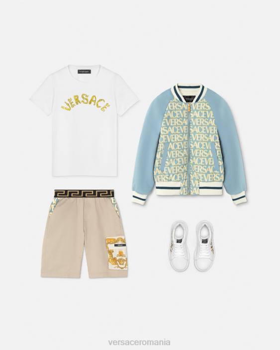bej pantaloni scurți baroc greca seashell Versace copii îmbrăcăminte 40L62086