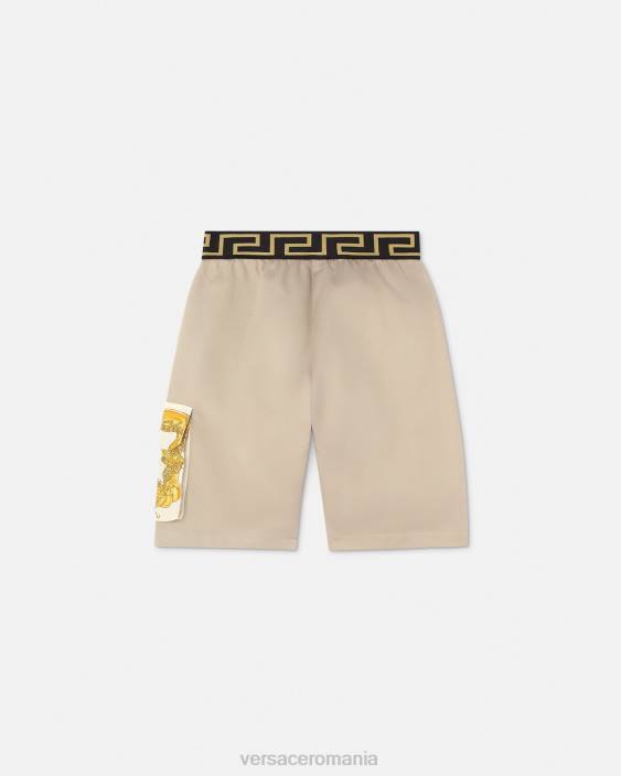 bej pantaloni scurți baroc greca seashell Versace copii îmbrăcăminte 40L62086