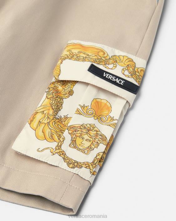 bej pantaloni scurți baroc greca seashell Versace copii îmbrăcăminte 40L62086