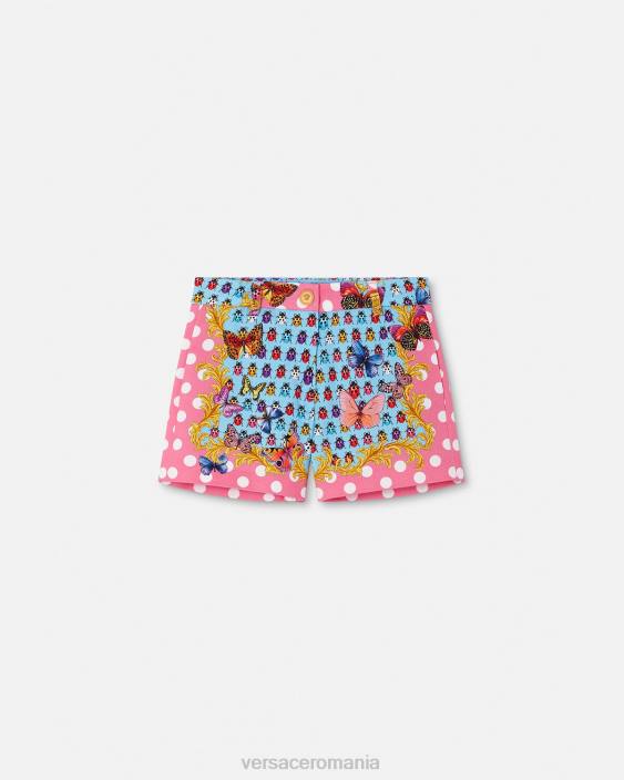 imprimare pantaloni scurți din denim fluturi Versace copii îmbrăcăminte 40L61943