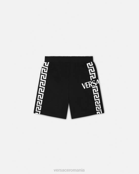 negru pantaloni scurți de transpirație cu logo Versace copii îmbrăcăminte 40L62098
