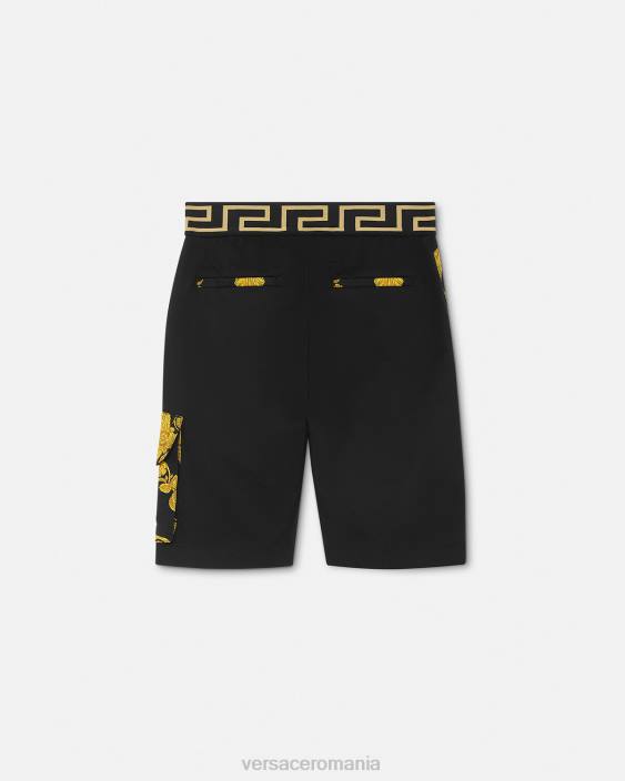 negru pantaloni scurți maschera baroque greca Versace copii îmbrăcăminte 40L62126