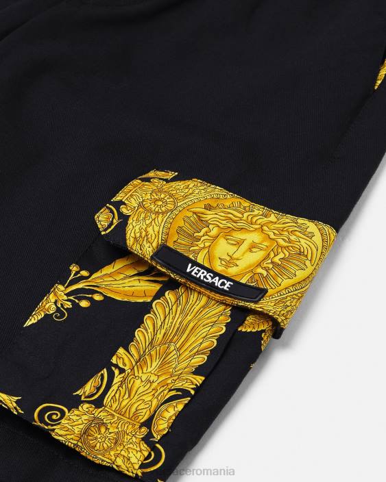 negru pantaloni scurți maschera baroque greca Versace copii îmbrăcăminte 40L62126
