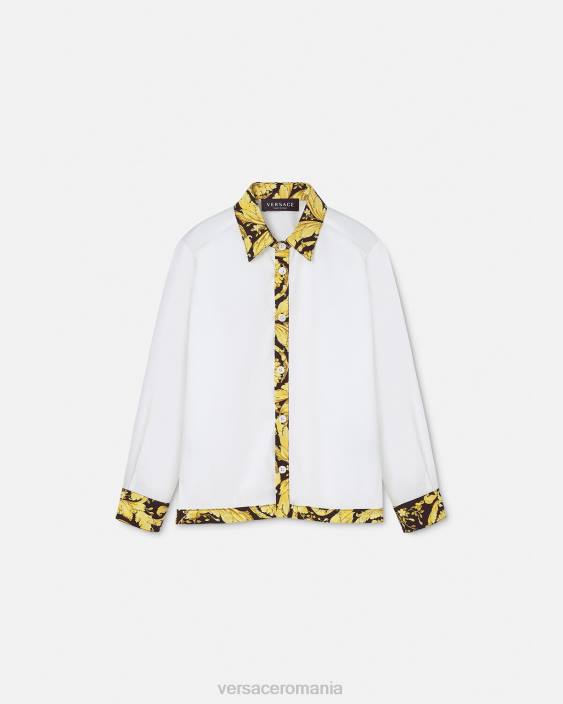 alb și imprimat cămașă barocco Versace copii îmbrăcăminte 40L62111