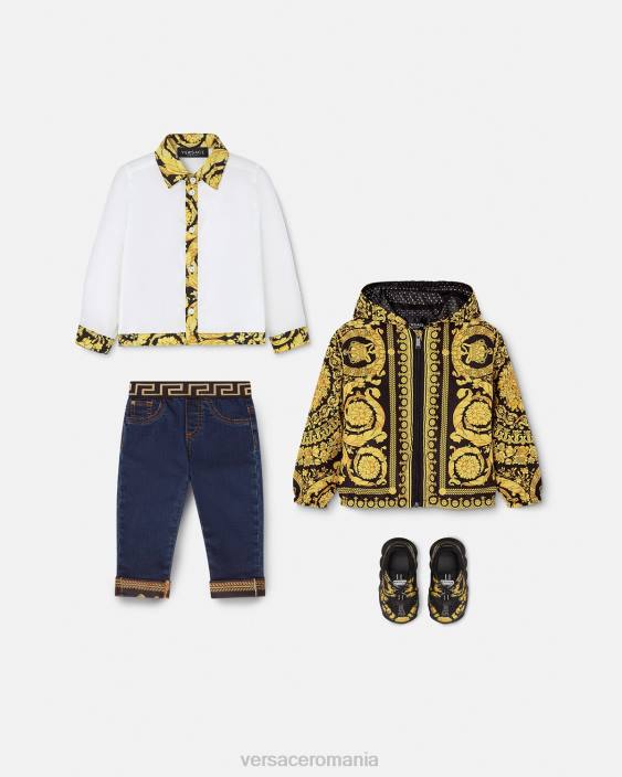 alb și imprimat cămașă pentru bebeluși barocco Versace copii îmbrăcăminte 40L61901
