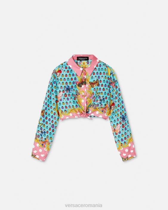 imprimare cămașă de mătase fluturi Versace copii îmbrăcăminte 40L61940