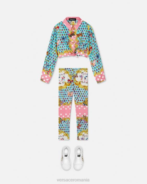 imprimare cămașă de mătase fluturi Versace copii îmbrăcăminte 40L61940