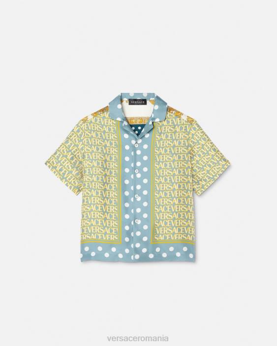 imprimare cămașă de mătase peste tot Versace copii îmbrăcăminte 40L62091