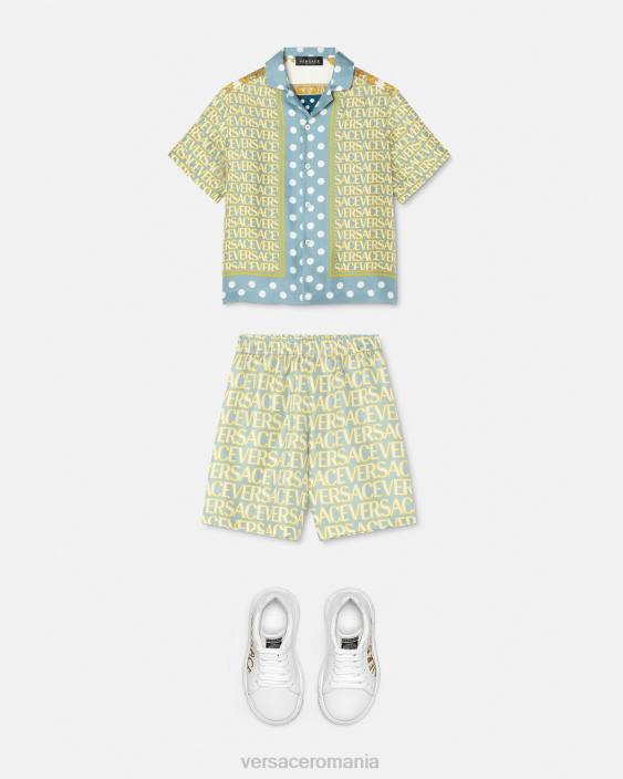 imprimare cămașă de mătase peste tot Versace copii îmbrăcăminte 40L62091