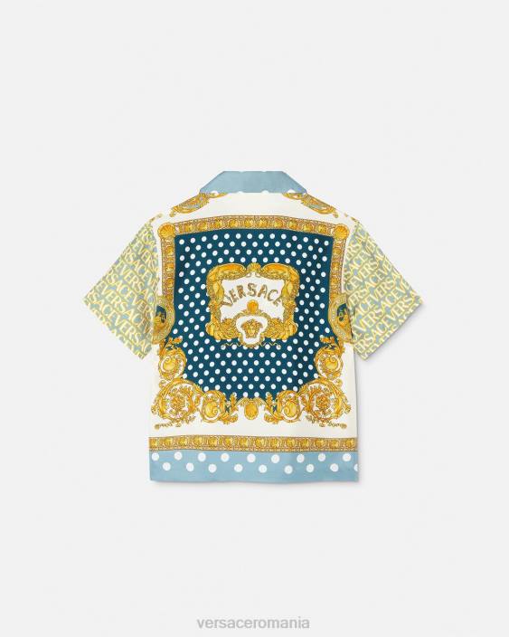 imprimare cămașă de mătase peste tot Versace copii îmbrăcăminte 40L62091
