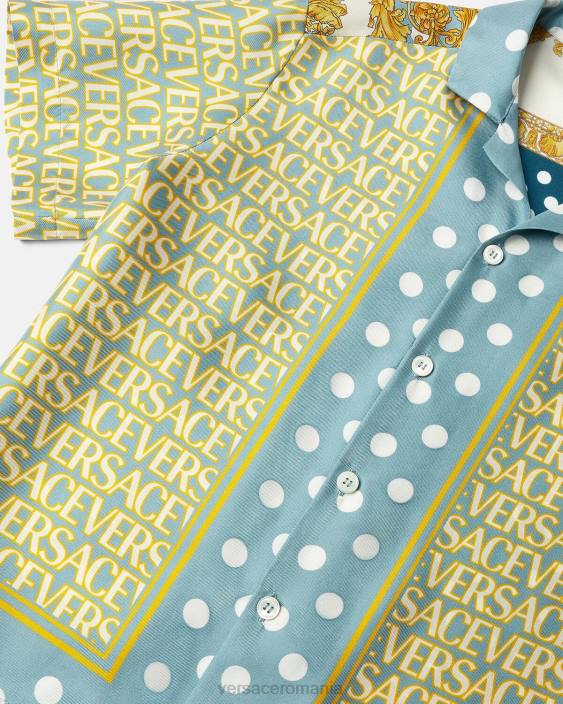 imprimare cămașă de mătase peste tot Versace copii îmbrăcăminte 40L62091