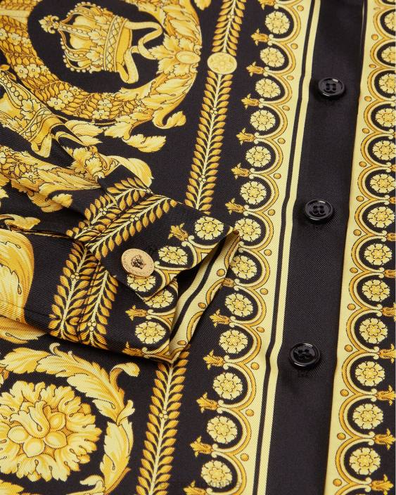 imprimare cămașă din mătase barocco Versace copii îmbrăcăminte 40L61954