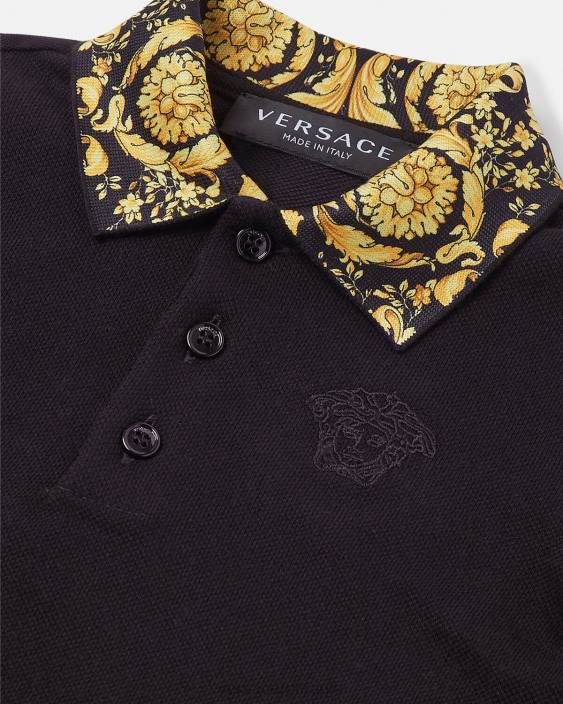 negru tricou polo pentru bebelusi barocco Versace copii îmbrăcăminte 40L61902