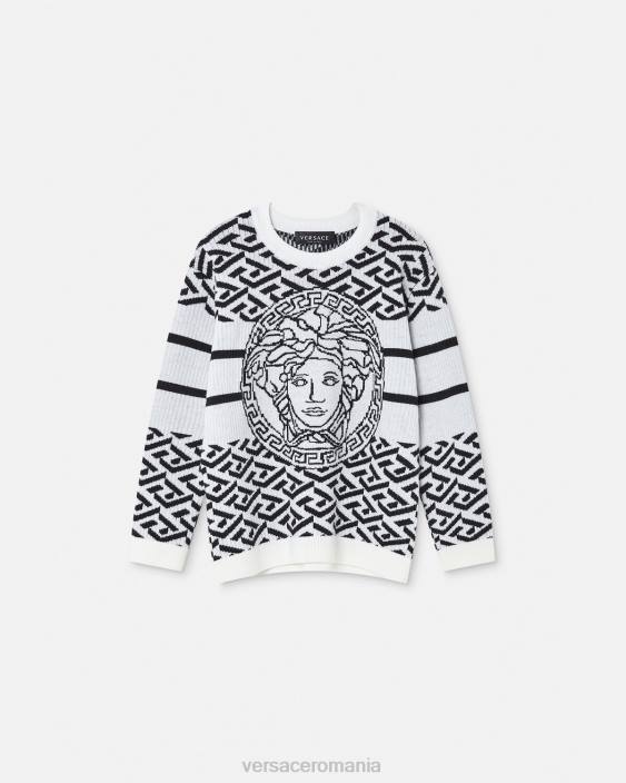 alb negru pulover medusa la greca Versace copii îmbrăcăminte 40L61992