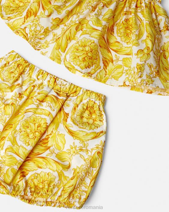 aur alb set rochii bebelusi barocco Versace copii îmbrăcăminte 40L61822