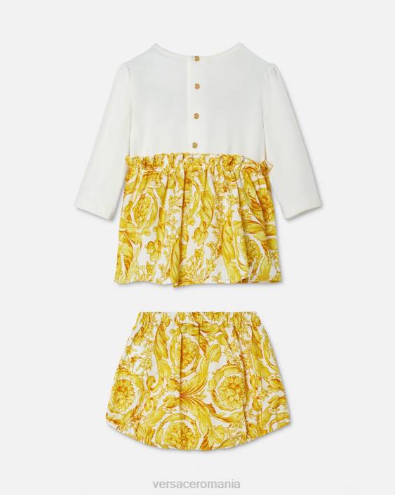 aur alb set rochii bebelusi barocco Versace copii îmbrăcăminte 40L61822