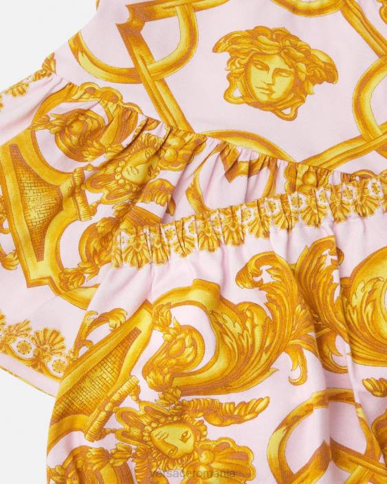 roz & alb Set rochii bebelusi barocco 660 Versace copii îmbrăcăminte 40L61828