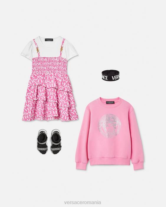 roz deschis rochie cu volane peste tot Versace copii îmbrăcăminte 40L61977