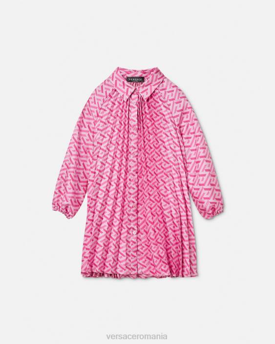 roz rochie plisata la greca Versace copii îmbrăcăminte 40L61997