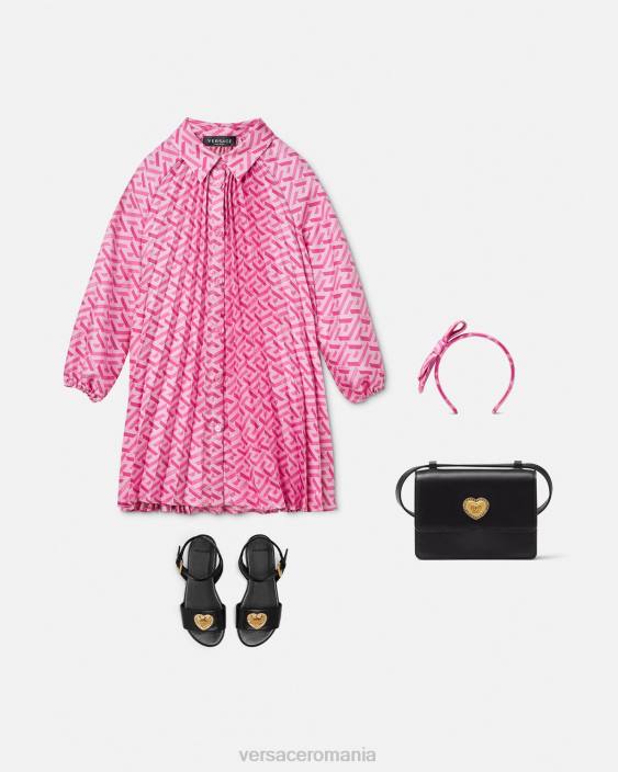 roz rochie plisata la greca Versace copii îmbrăcăminte 40L61997