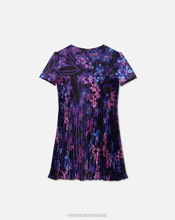 violet & imprimeu rochie plisata orhidee barocco Versace copii îmbrăcăminte 40L62007