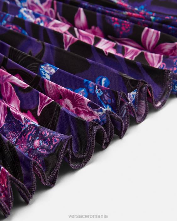 violet & imprimeu rochie plisata orhidee barocco Versace copii îmbrăcăminte 40L62007