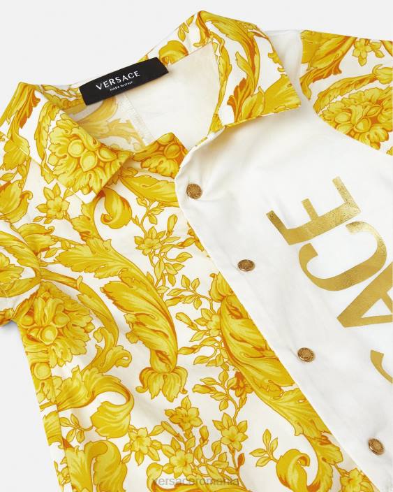 aur alb salopeta barocco pentru bebelusi Versace copii îmbrăcăminte 40L61819