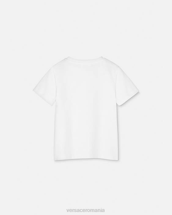 alb și imprimat tricou cu medusa Versace copii îmbrăcăminte 40L61946