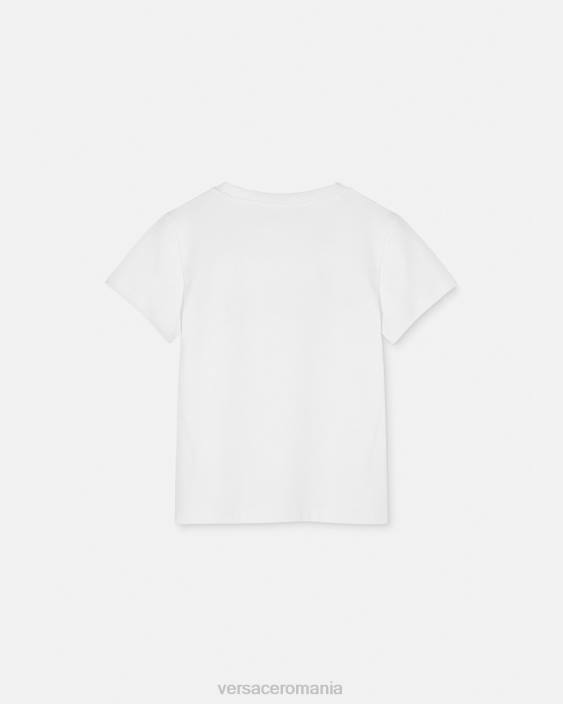 alb și imprimat tricou cu stele cu logo Versace copii îmbrăcăminte 40L61951