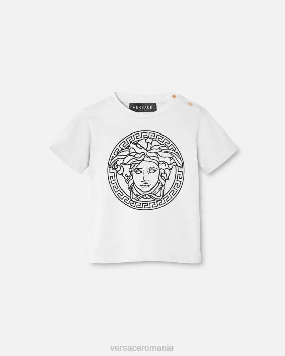 alb negru tricou medusa bebe Versace copii îmbrăcăminte 40L61863