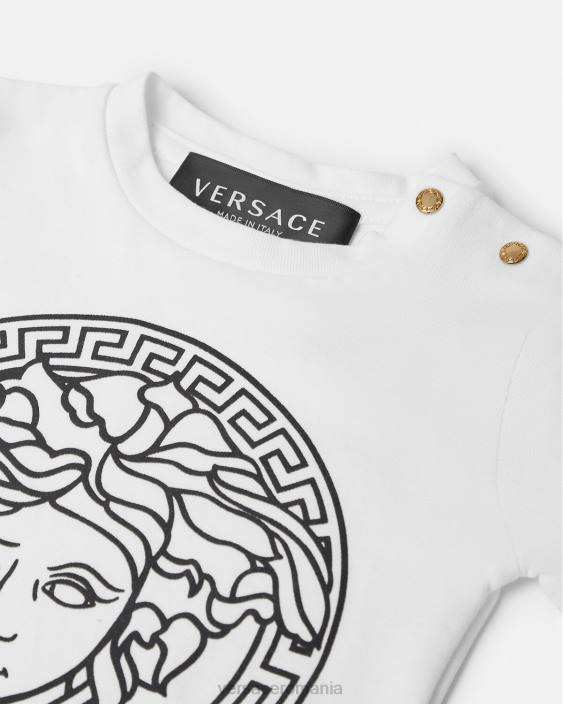 alb negru tricou medusa bebe Versace copii îmbrăcăminte 40L61863