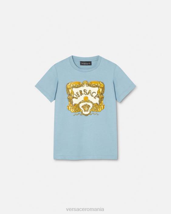 albastru deschis tricou baroc cu scoici Versace copii îmbrăcăminte 40L62084