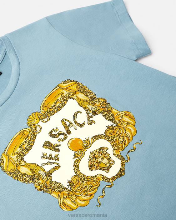 albastru deschis tricou baroc cu scoici Versace copii îmbrăcăminte 40L62084