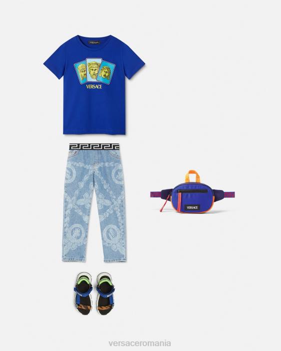 albastru tricou le maschere Versace copii îmbrăcăminte 40L62121