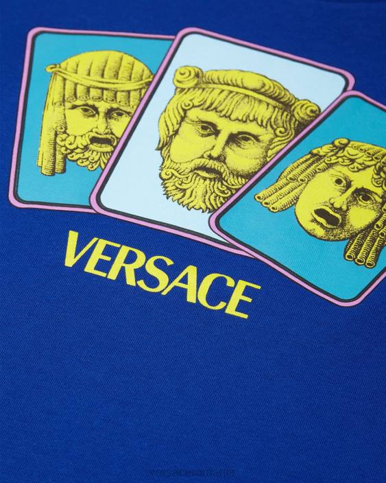 albastru tricou le maschere Versace copii îmbrăcăminte 40L62121