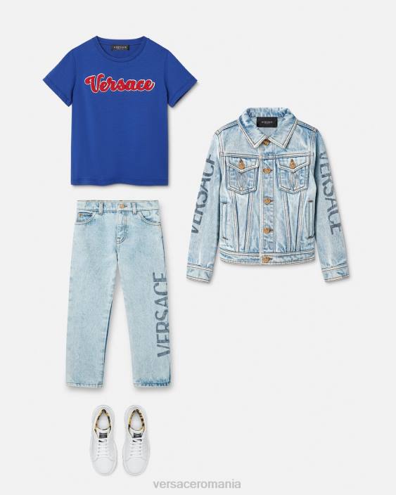 bluette tricou cu logo al universității Versace copii îmbrăcăminte 40L62132