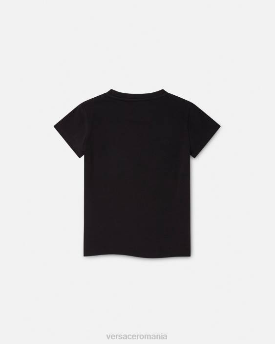 negru tricou cu împânzire cu medusa Versace copii îmbrăcăminte 40L62025
