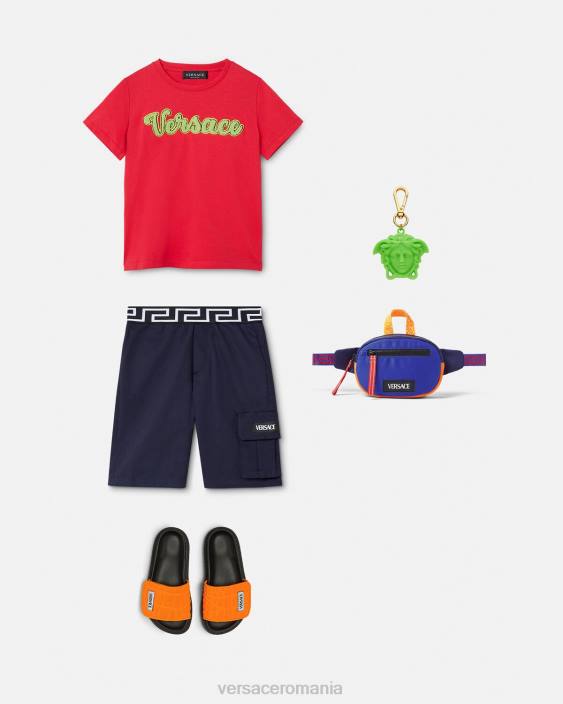 roșu tricou cu logo al universității Versace copii îmbrăcăminte 40L62133