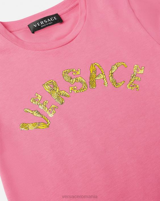 roz tricou cu logo Versace copii îmbrăcăminte 40L61932