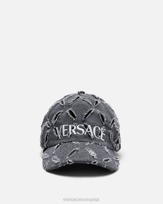 gri șapcă de baseball tăiată cu logo Versace femei accesorii 40L6910