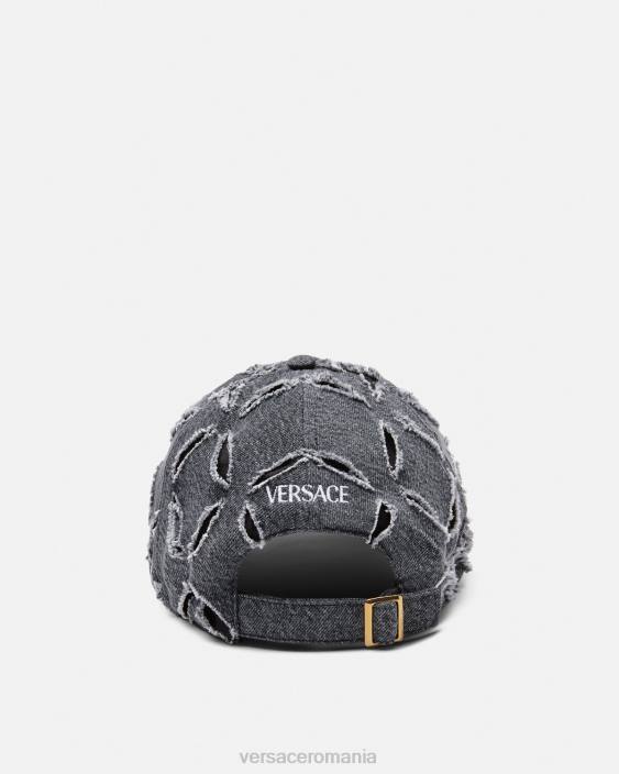 gri șapcă de baseball tăiată cu logo Versace femei accesorii 40L6910