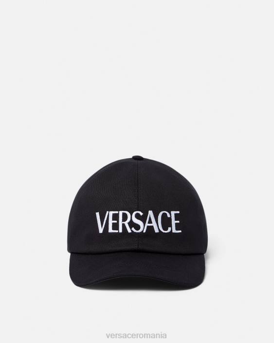 negru șapcă cu logo brodat Versace femei accesorii 40L6879