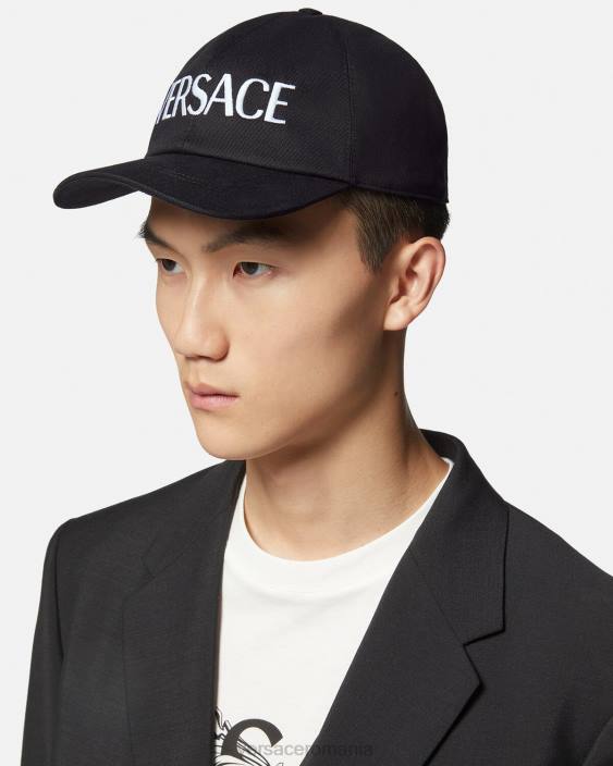 negru șapcă cu logo brodat Versace femei accesorii 40L6879