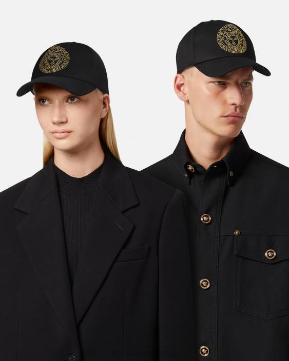 negru șapcă de baseball cu împânzire cu medusa Versace femei accesorii 40L6881