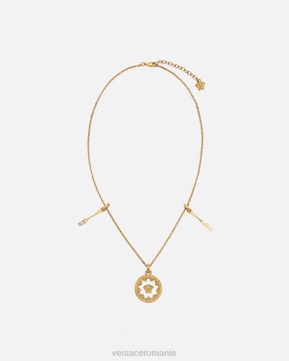 alb colier cu plăci cu medusa Versace femei accesorii 40L6815