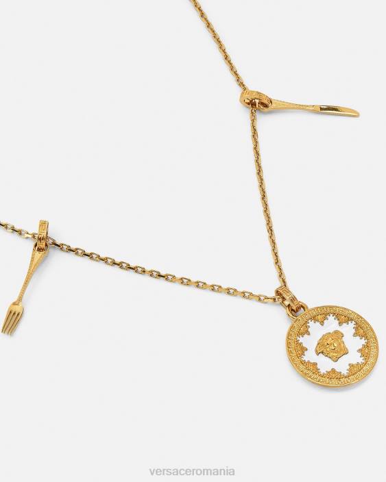 alb colier cu plăci cu medusa Versace femei accesorii 40L6815