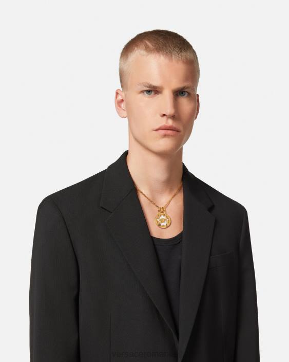 alb colier cu plăci cu medusa Versace femei accesorii 40L6815