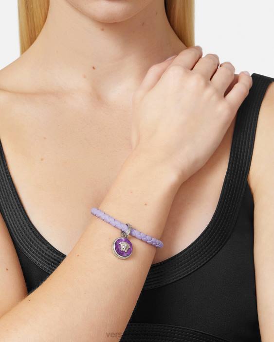 albastru deschis bratara medusa din piele biggie Versace femei accesorii 40L6730