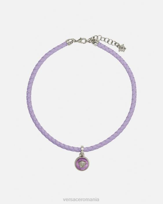 albastru deschis colier medusa din piele biggie Versace femei accesorii 40L6728